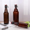 Best Selling Amber Glass Beer Bottle with Swing Metal Lid